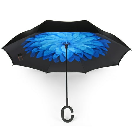 Happy Valentines Day Design Elements Reverse Umbrella Double Layer Inverted Umbrellas For Car Rain Outdoor With C-Shaped Handle Personalized